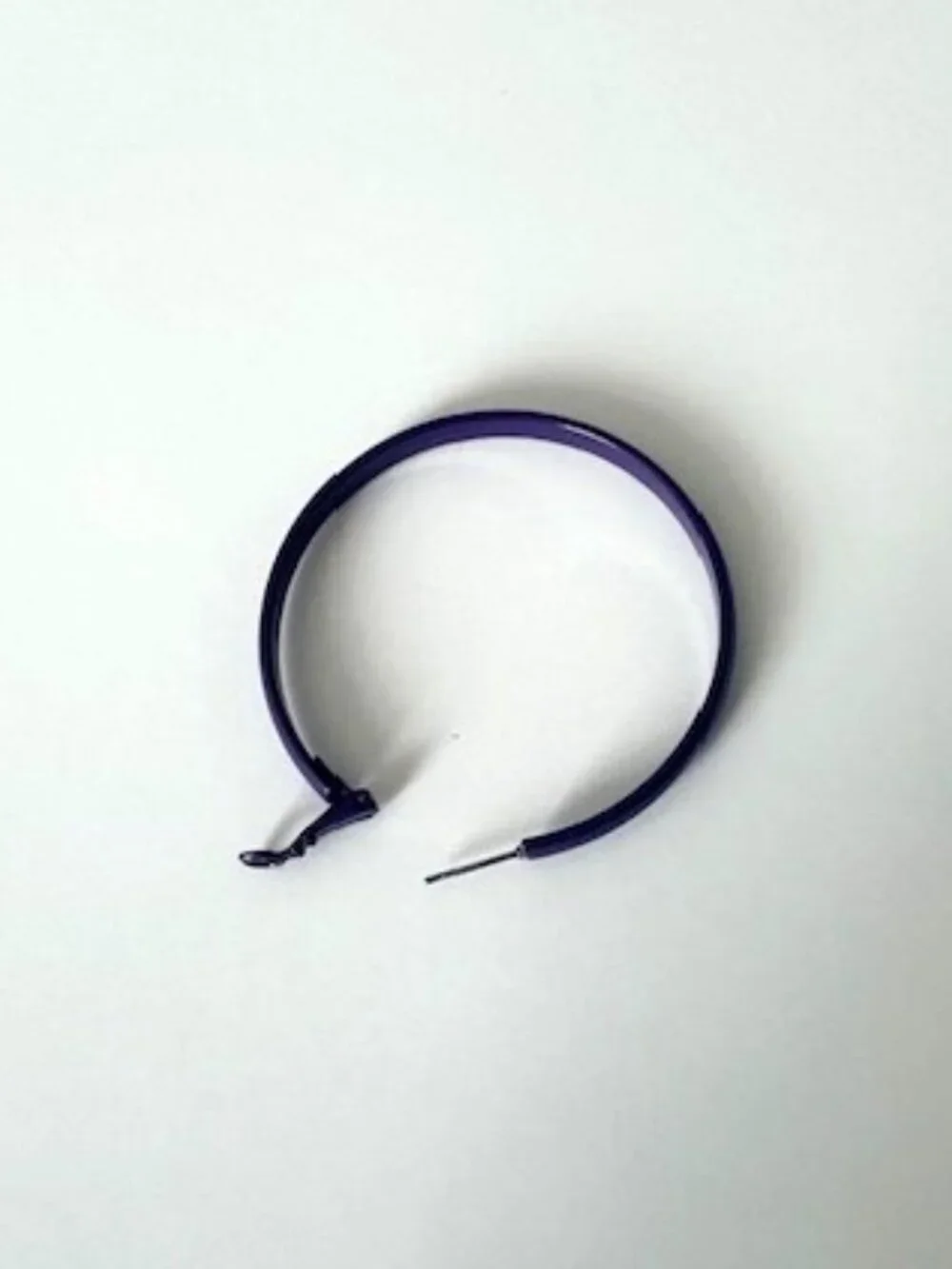 Large Purple Hoop Earrings - 2 Inches in Diameter